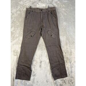 Ecko‎ Unltd. Mens Straight Fit Cargo Pants Brown Twill Utility Pockets W36 L32